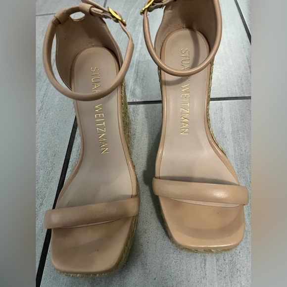 Stuart Weitzman Nude Wedge Sandals - Picture 3 of 7